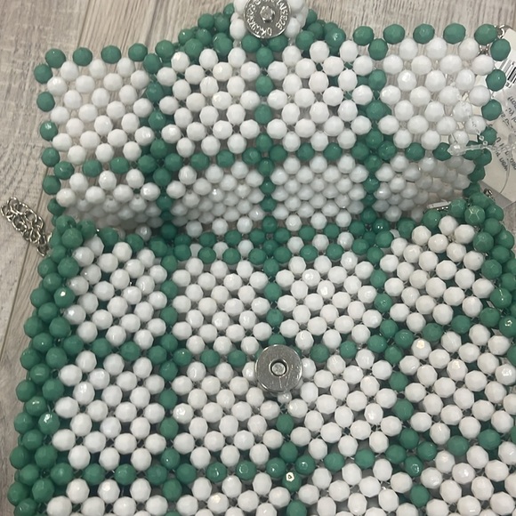 L U L U NWT Plaid Beaded Top Handle mini Bag - Picture 11 of 13